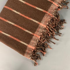ISSEY MIYAKE Brown Orange Stripe Wool Scarves