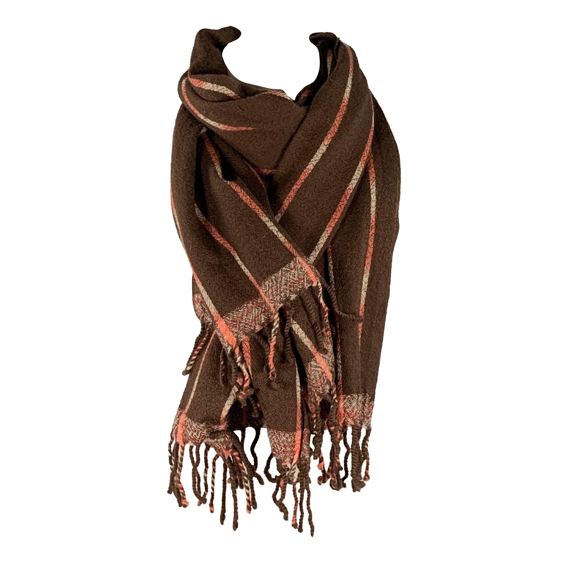 Sciarpe in lana a righe arancione ISSEY Miyake in vendita
