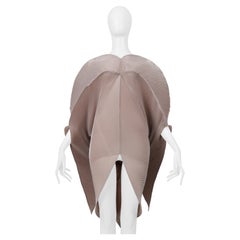 Issey Miyake Champagne Pleated Organic Sculptural Dress 2001