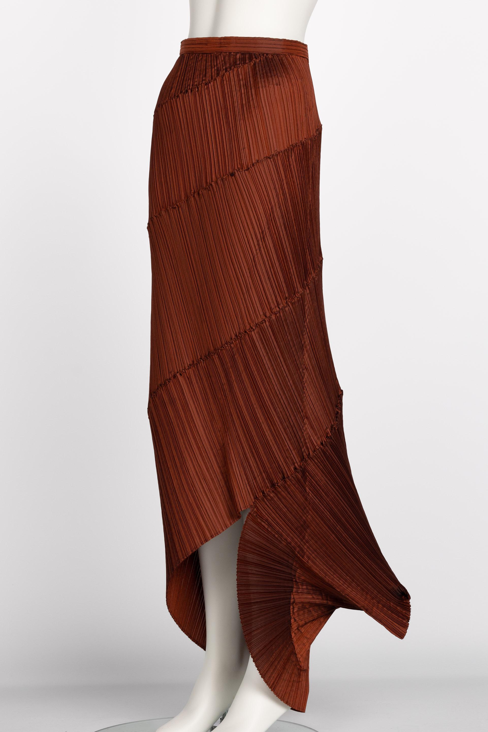 copper pleated skirt