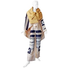 Issey Miyake Costume Institute Rare 1997 Graphic Runway Kimono Inspired Ensemble