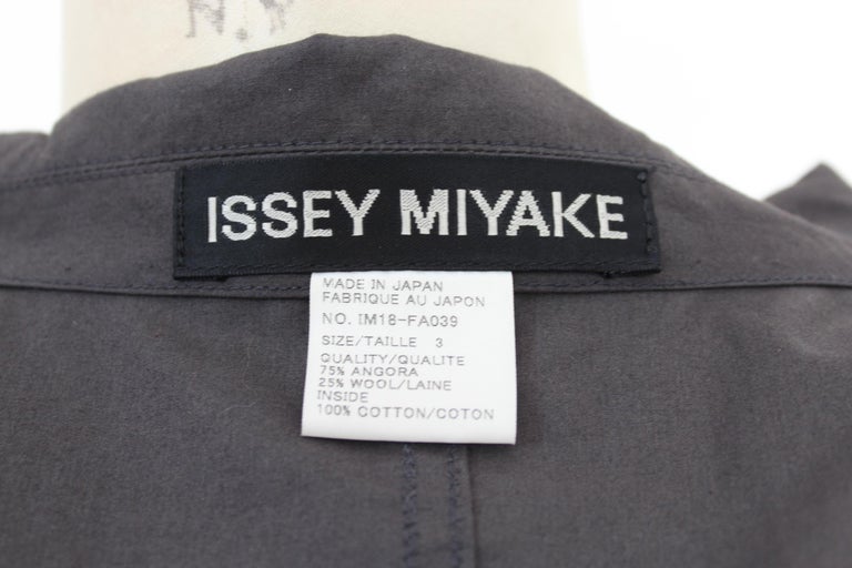 Issey Miyake Dark Gray Angora Wool Soft Long Trench Coat 1990s at 1stDibs