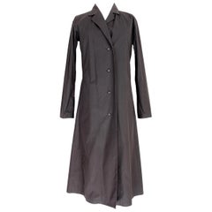 Issey Miyake Dark Gray Angora Wool Soft Long Trench Coat 1990s