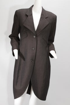 ISSEY MIYAKE, dark grey, three-button, draper with origami collar, Circa 1980s