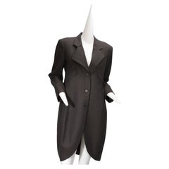 ISSEY MIYAKE, dark grey, three-button, draper with origami collar, Circa 1980s