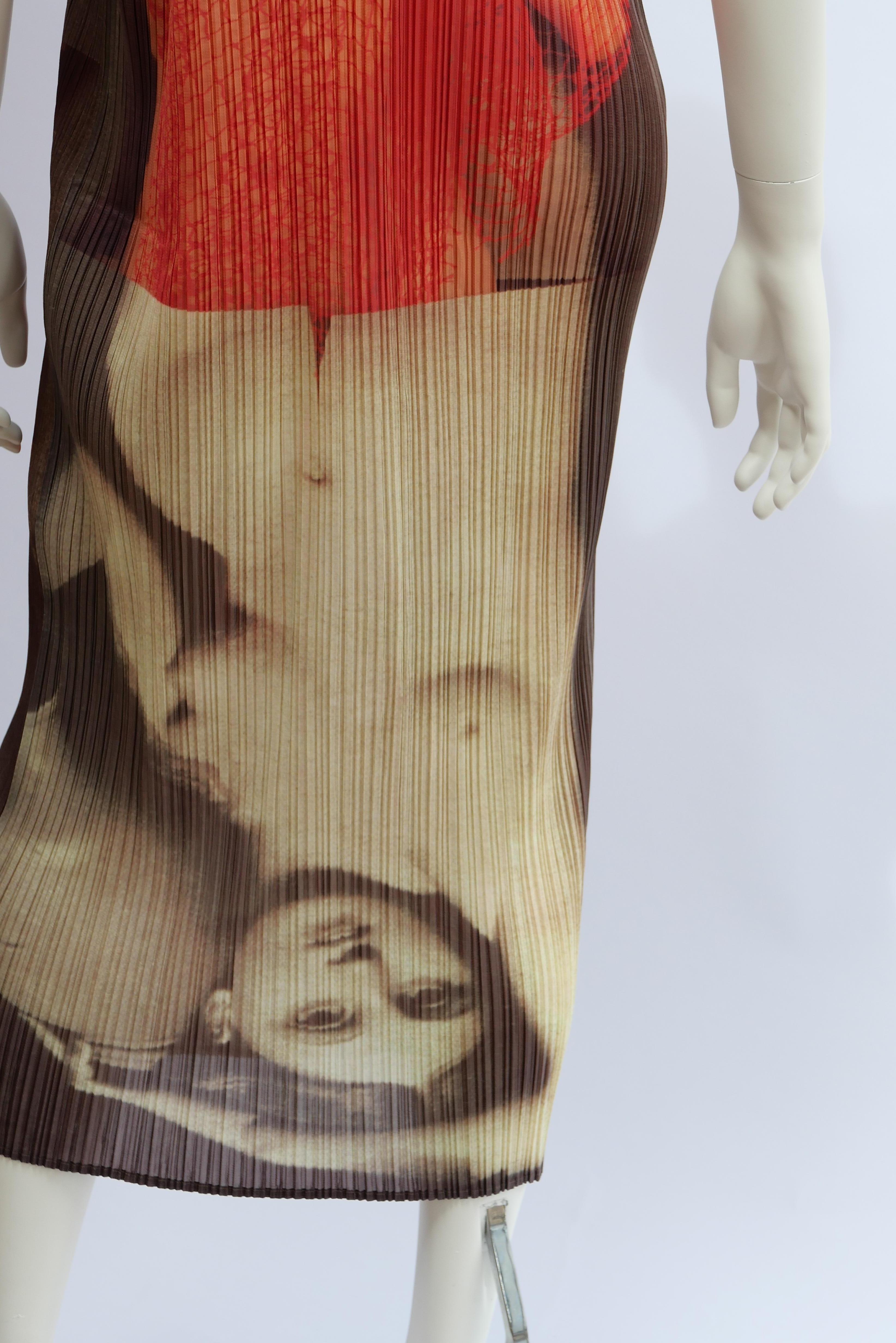 Brown ISSEY MIYAKE Dress Guest Artist Yasumasa Morimura Series No.1 For Sale