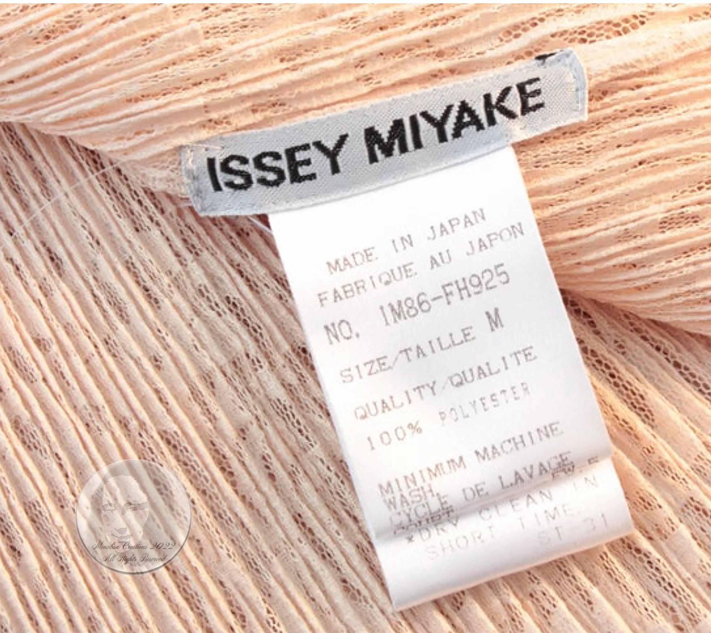 Issey Miyake Dress Pleated Sheer Tunic Tattoo Tribal Print Size M 1990s Vintage 2