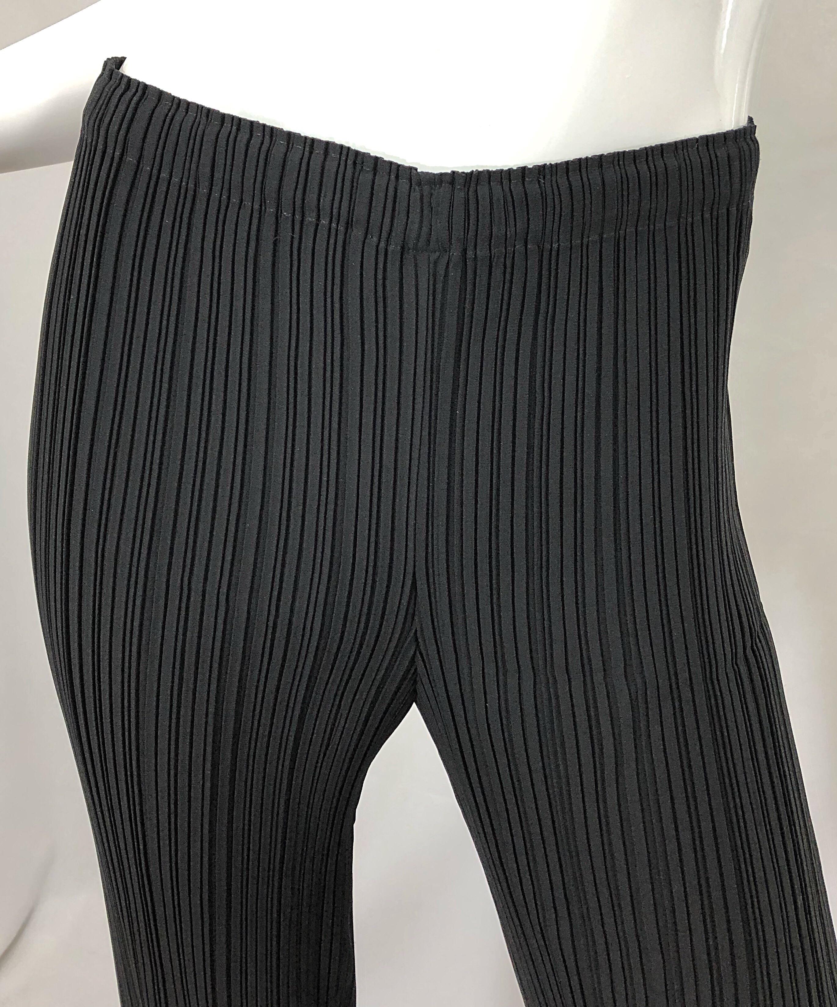 Issey Miyake 1990er Schwarz Fortuny Plissee-Hose mit weitem Bein 90er im Angebot 5