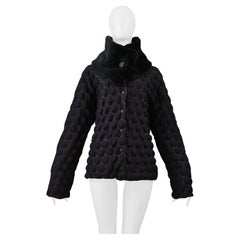 Issey Miyake "Egg Carton" Bubble Jacket With Faux Fur 2000
