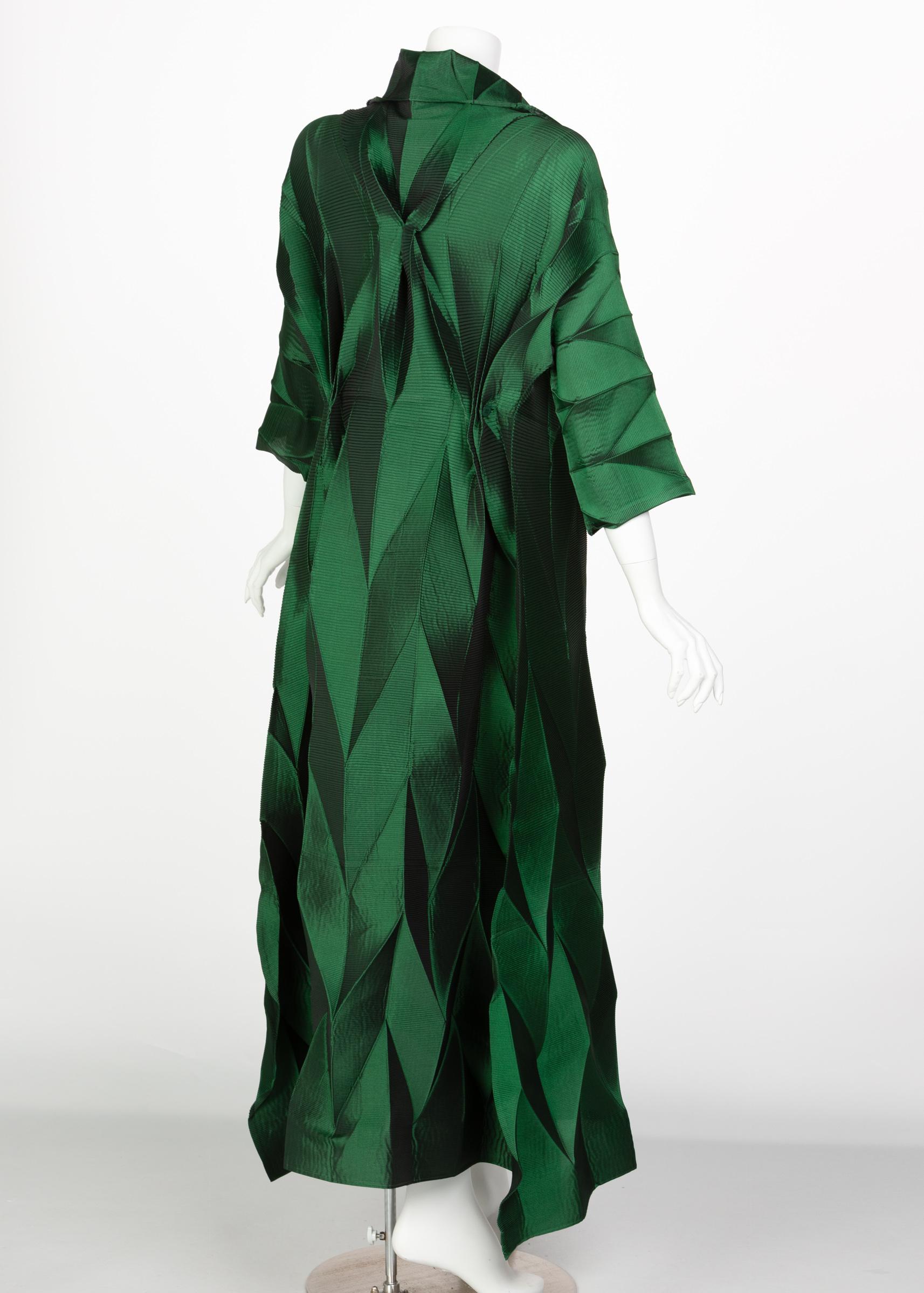 issey miyake green dress
