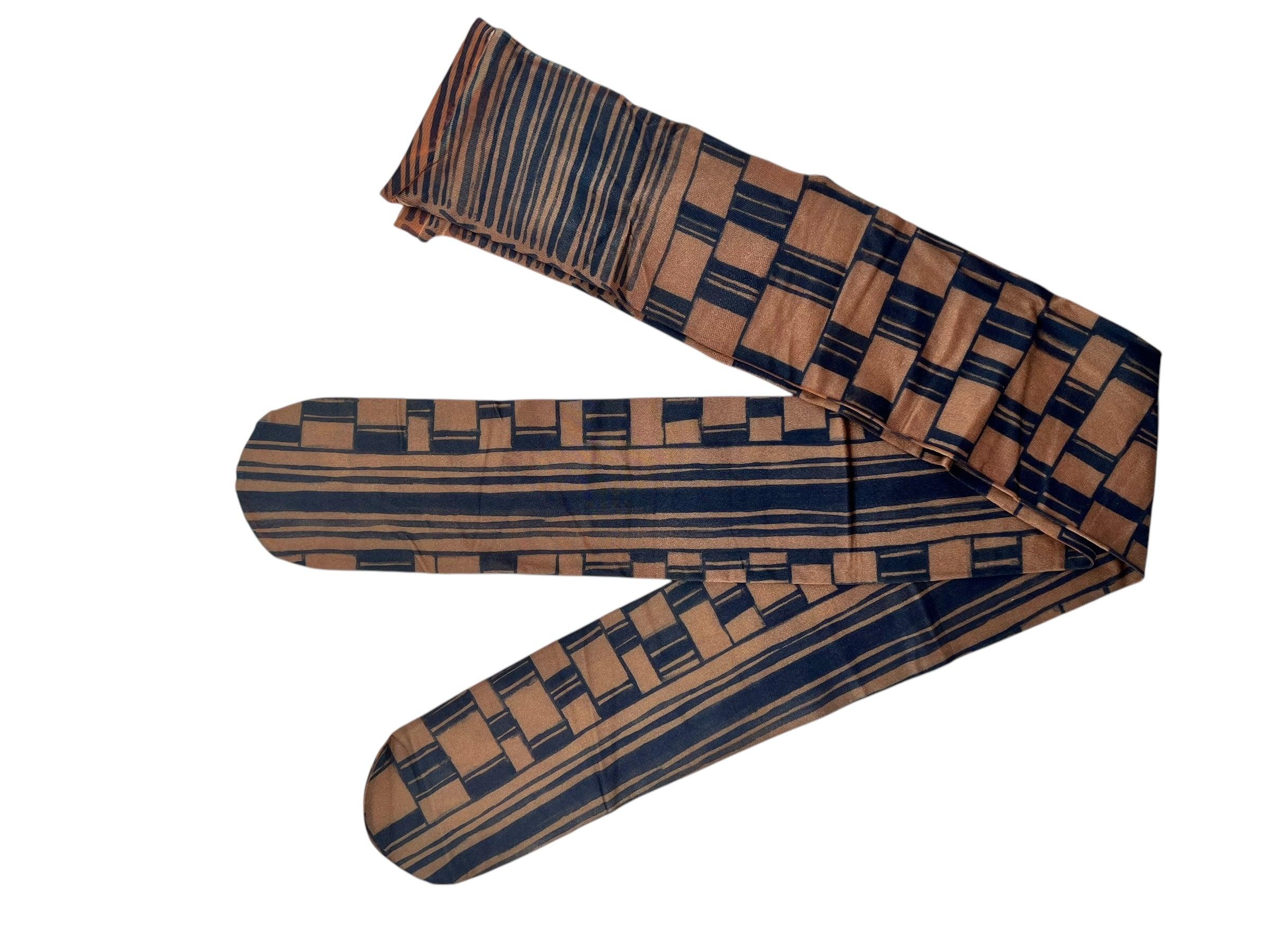 Issey Miyake F/W Tattoo Blocks and Lines Printed Stockings, 1989/1990 In New Condition For Sale In Los Angeles, CA