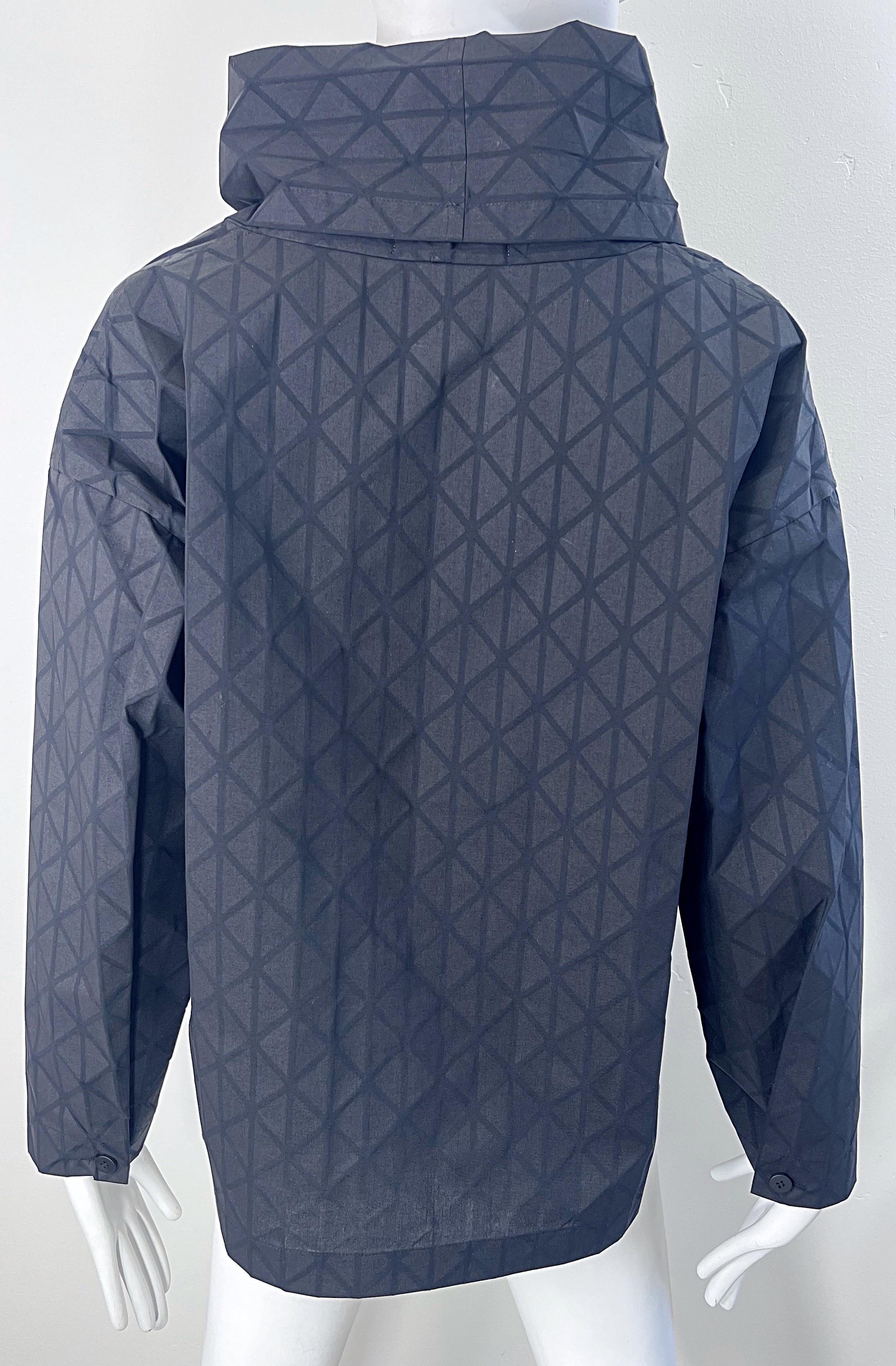 Women's or Men's Issey Miyake Fall 2020 Black Avant Garde Cowl Neck Long Sleeve Shirt Top For Sale