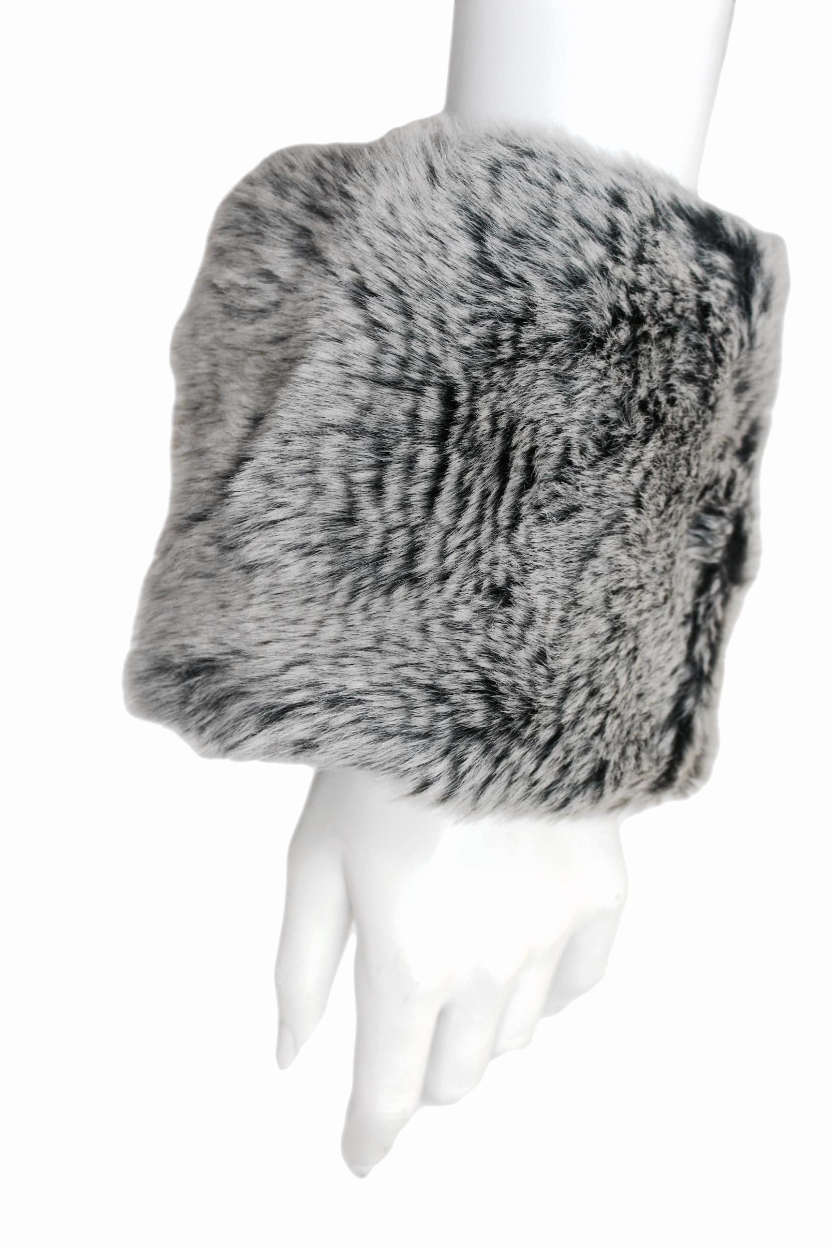 Issey Miyake Faux Fur Pleats Please Cowl and Wrist Cuff Accessories  In Excellent Condition For Sale In Bath, GB
