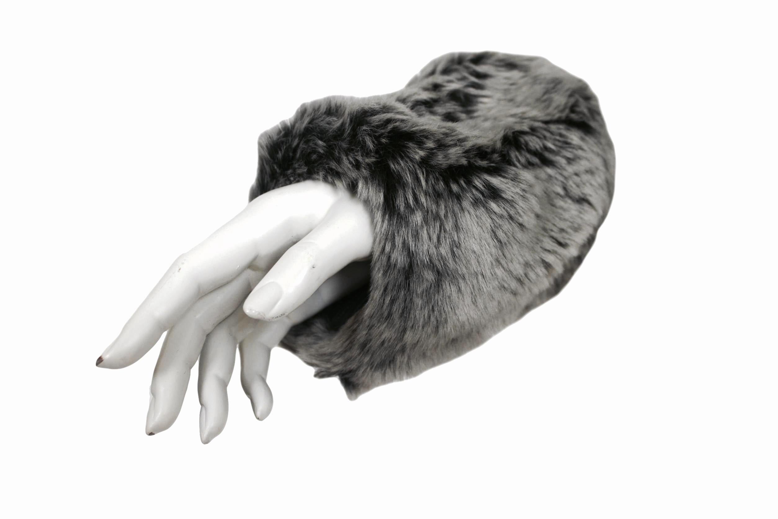 Issey Miyake Faux Fur Pleats Please Cowl and Wrist Cuff Accessories  For Sale 2