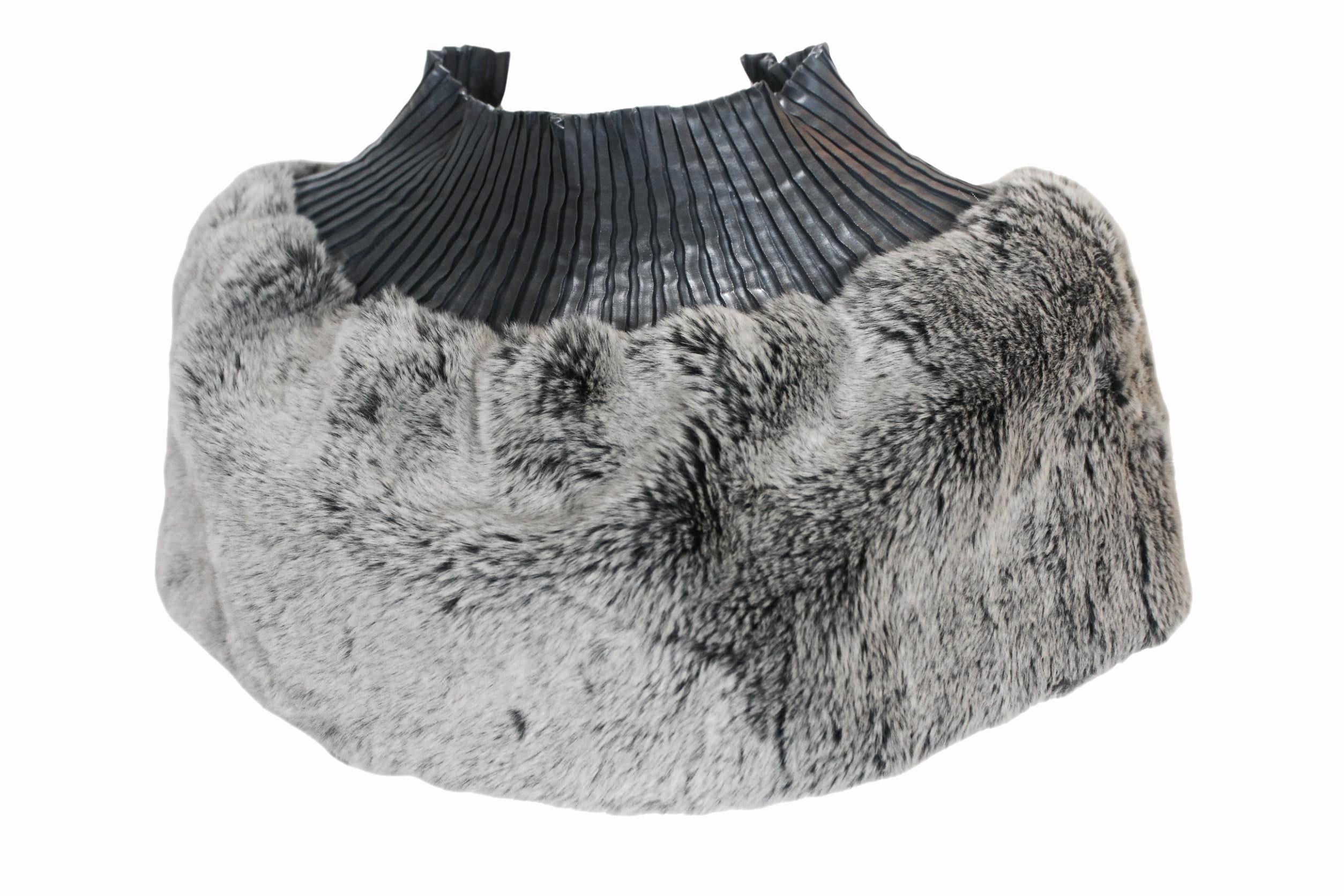 Issey Miyake Faux Fur Pleats Please Cowl and Wrist Cuff Accessories  For Sale 3