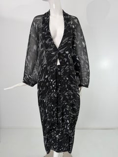 Issey Miyake FETE Black & white Pleated Balloon Sleeve Jacket & Matching Skirt