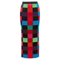 Issey Miyake FW 1996 90s Multicolour Woven Pleated Ribbon Runway Skirt JP M