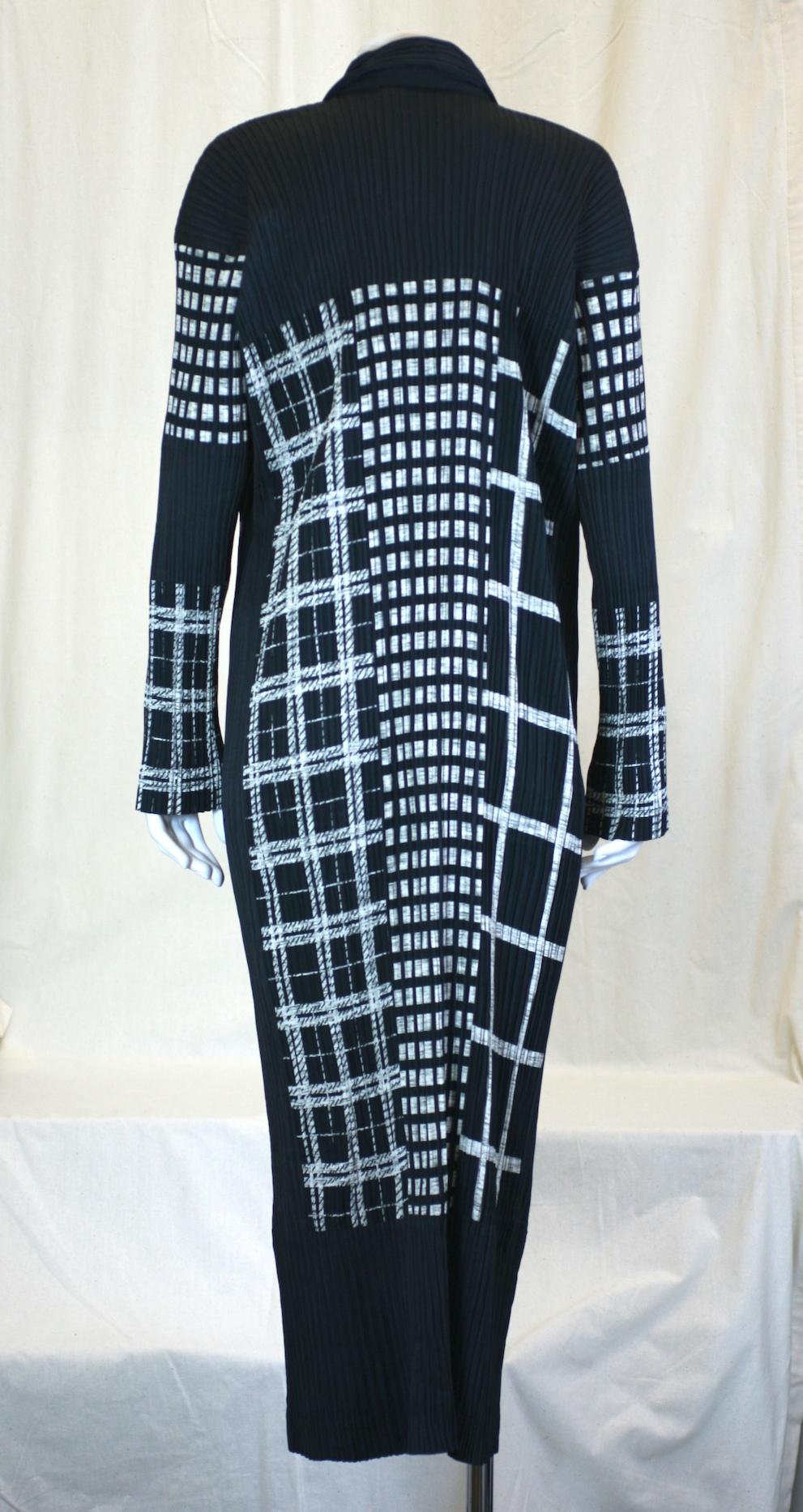 Women's or Men's Issey Miyake Graphic Black White Pleated Dress For Sale