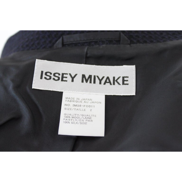 Issey Miyake Gray Wool Flared Double Breasted Transparent Jacket 2000s ...