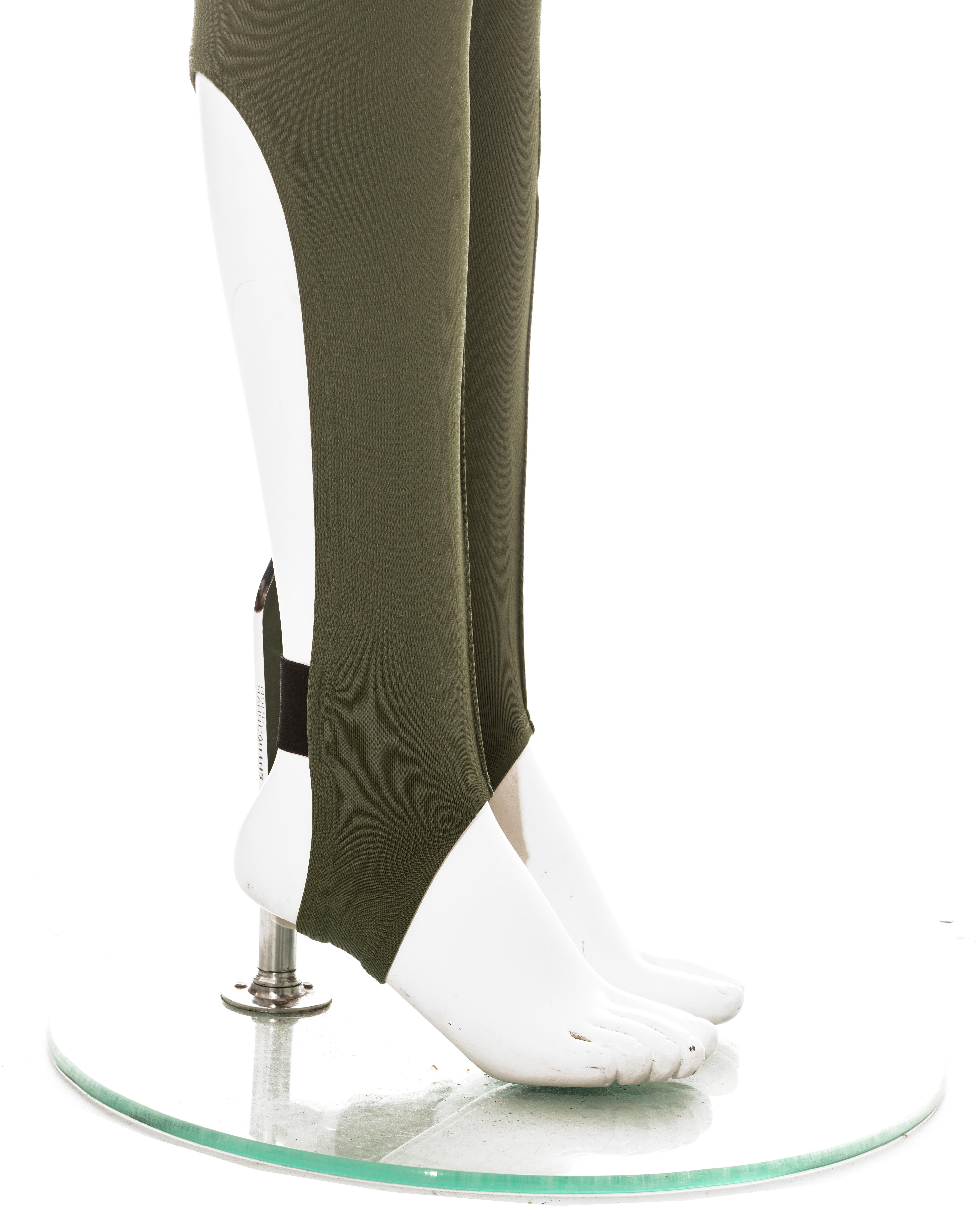 Issey Miyake Legging à étrier à taille haute en lycra vert, 1994 en vente 1