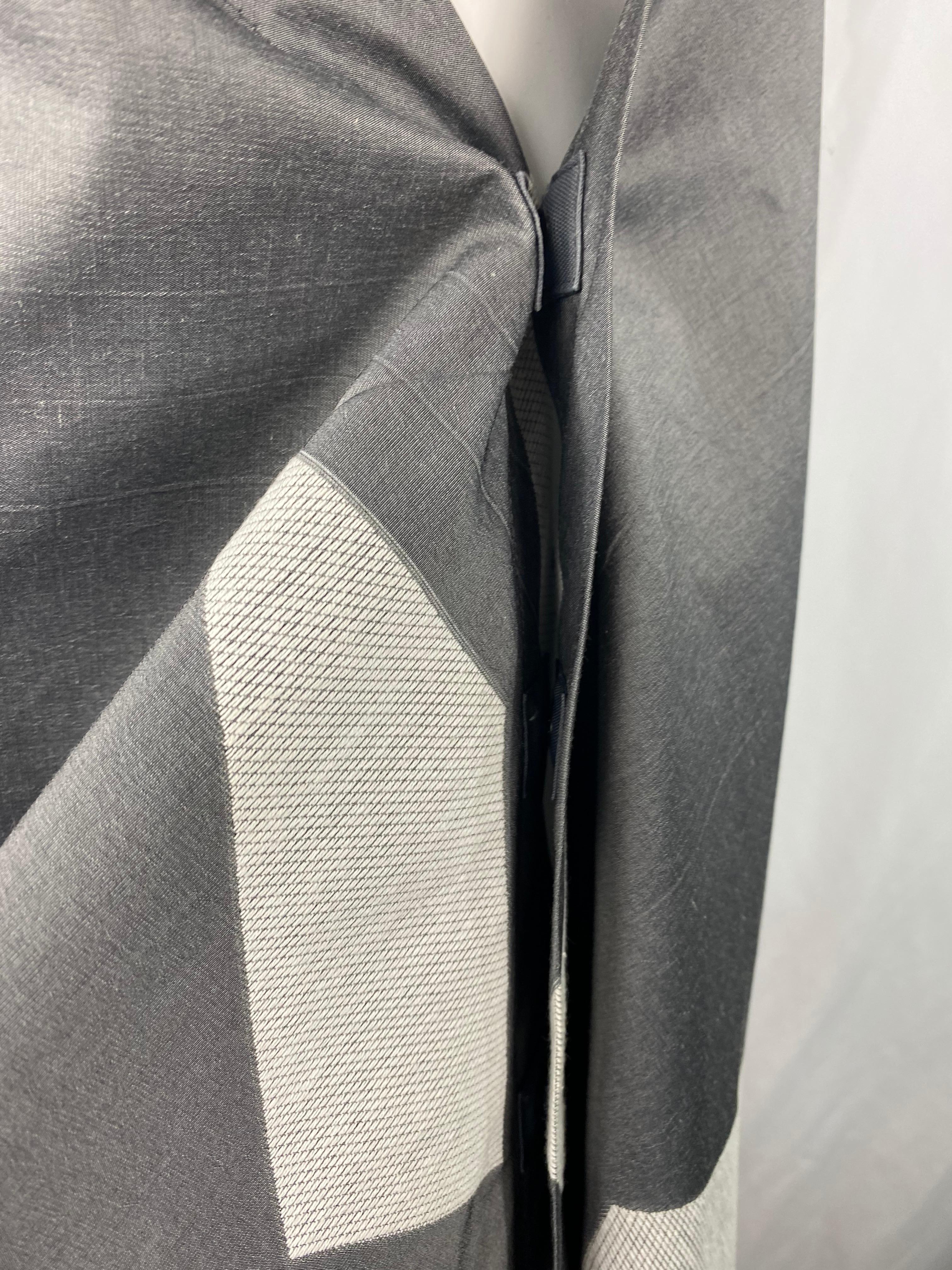 Issey Miyake Grey Cotton Sleeveless Asymmetrical Midi Dress, Size 3 In Excellent Condition For Sale In Beverly Hills, CA