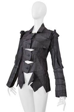 Issey Miyake Grey Deconstructed Jacket With Cutouts 2002
