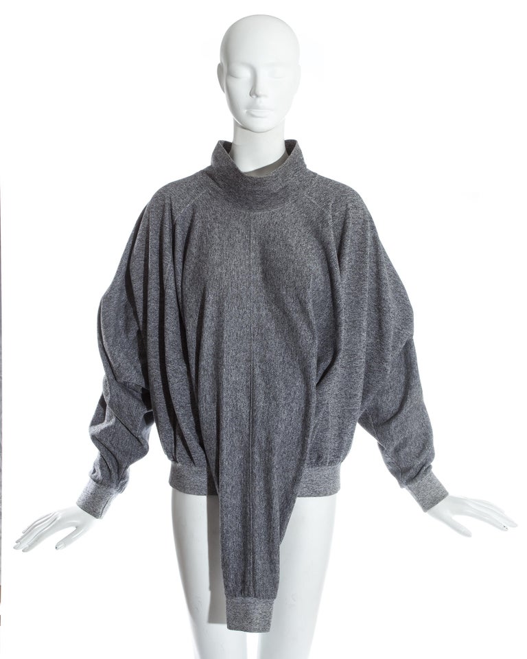 Issey Miyake grey three-armed knitted wool sweater, fw 1985 For Sale at ...