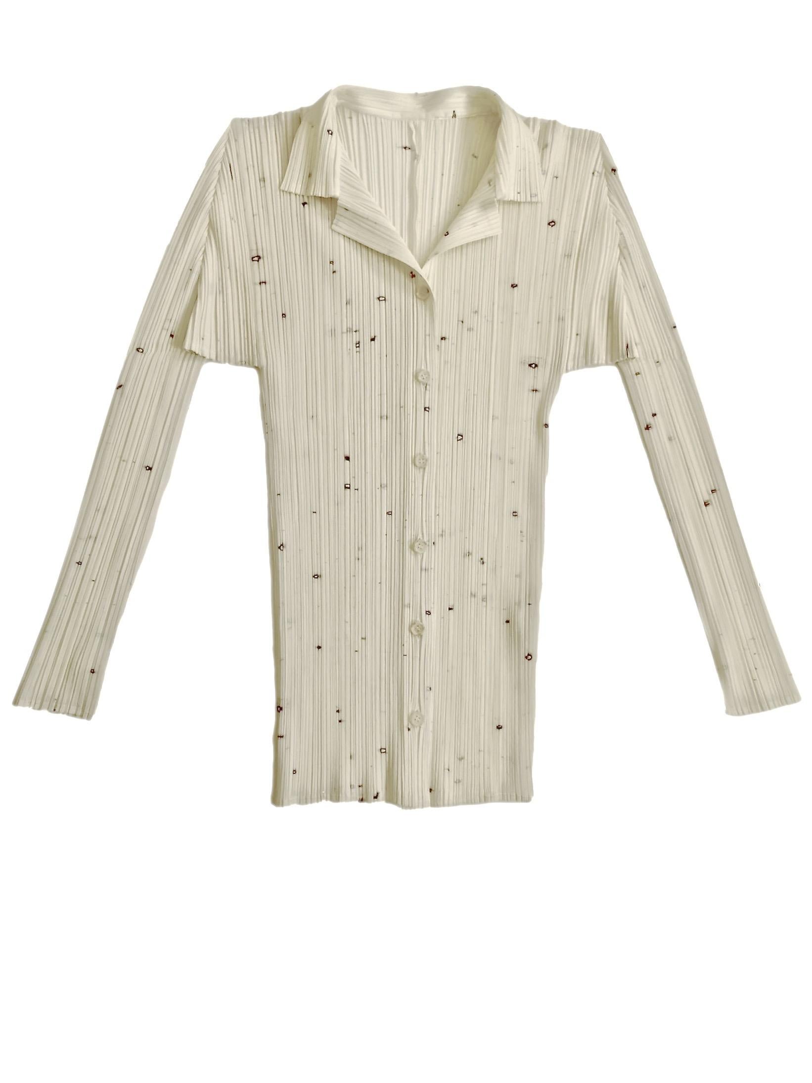 Women's Issey Miyake Guest Artist Series 4 Cai Guo Qiang Pleats Please Shirt For Sale