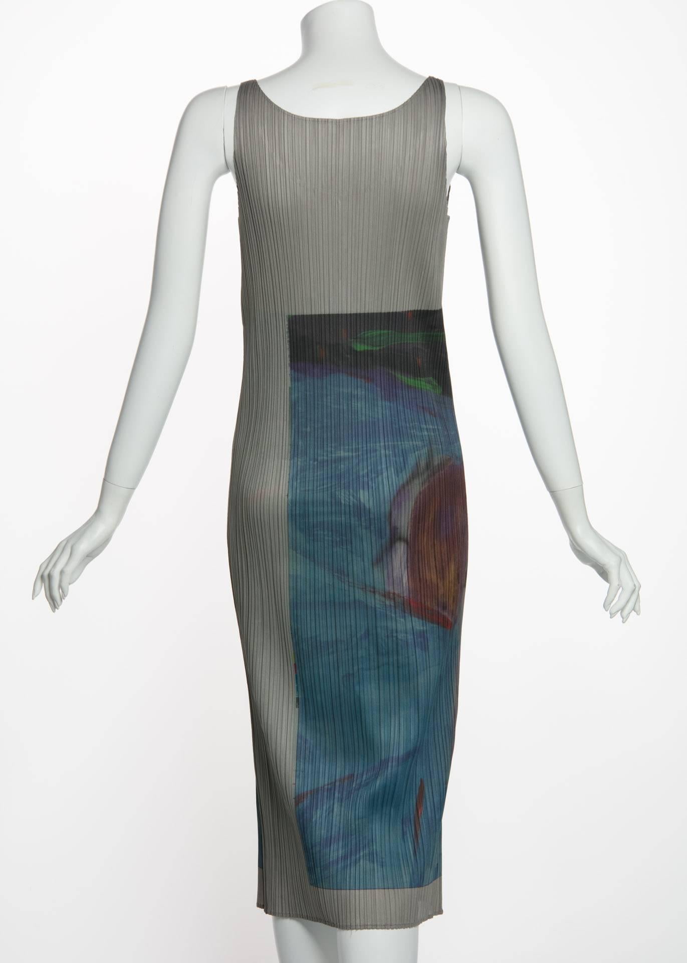 Issey Miyake Guest Artist Series No 2 Pleated Dress, 1997 In Excellent Condition For Sale In Boca Raton, FL