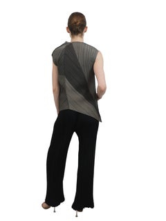 Issey Miyake Gunmetal Gray Sleeveless Asymmetrical Top
