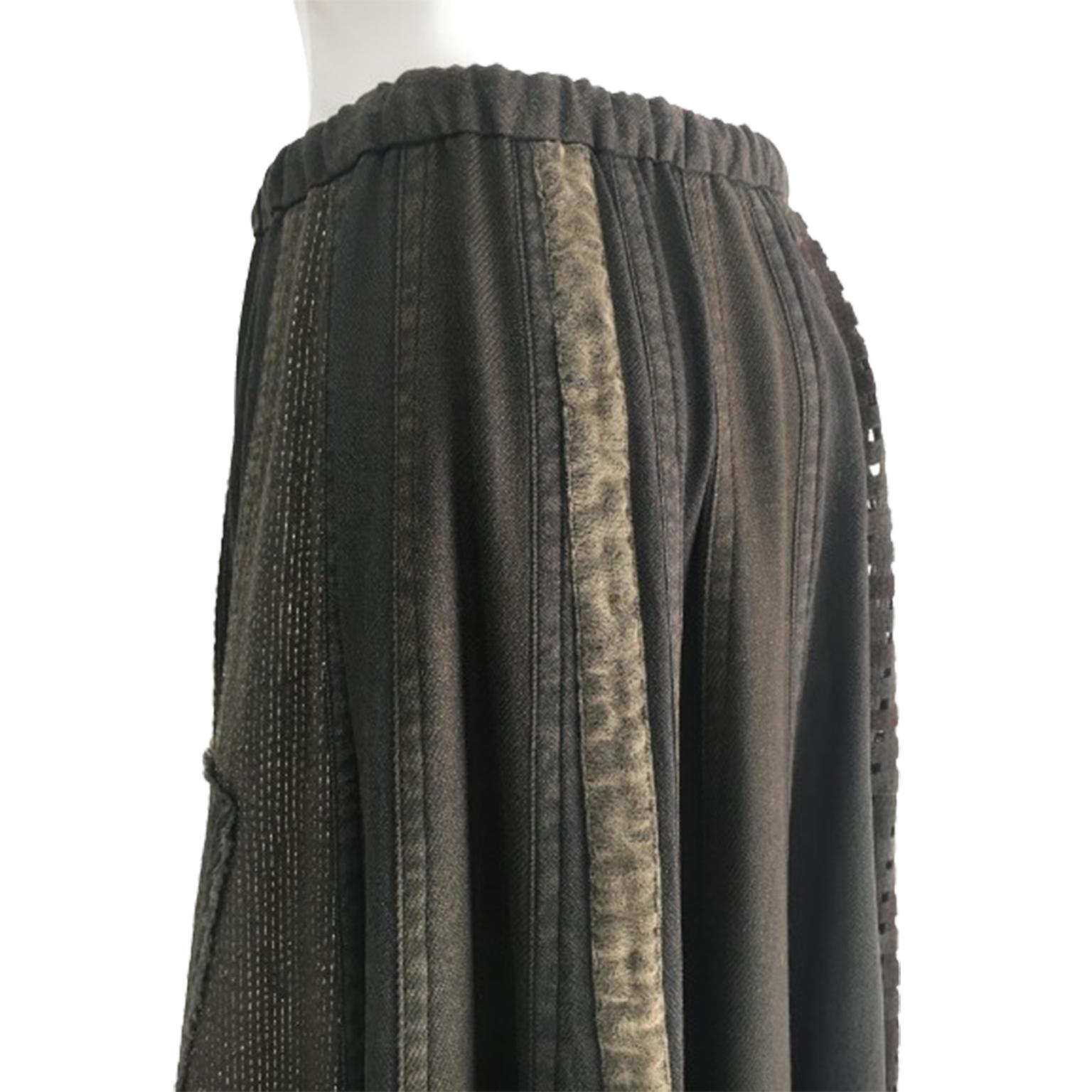 Issey Miyake HaaT Earth Tone Panel Skirt 90s For Sale 7