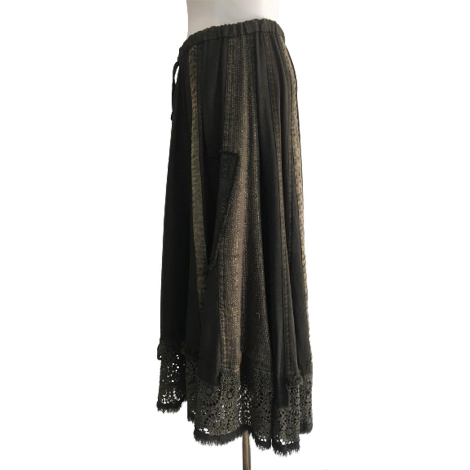 Issey Miyake HaaT Earth Tone Panel Skirt 90s In Good Condition For Sale In Berlin, DE