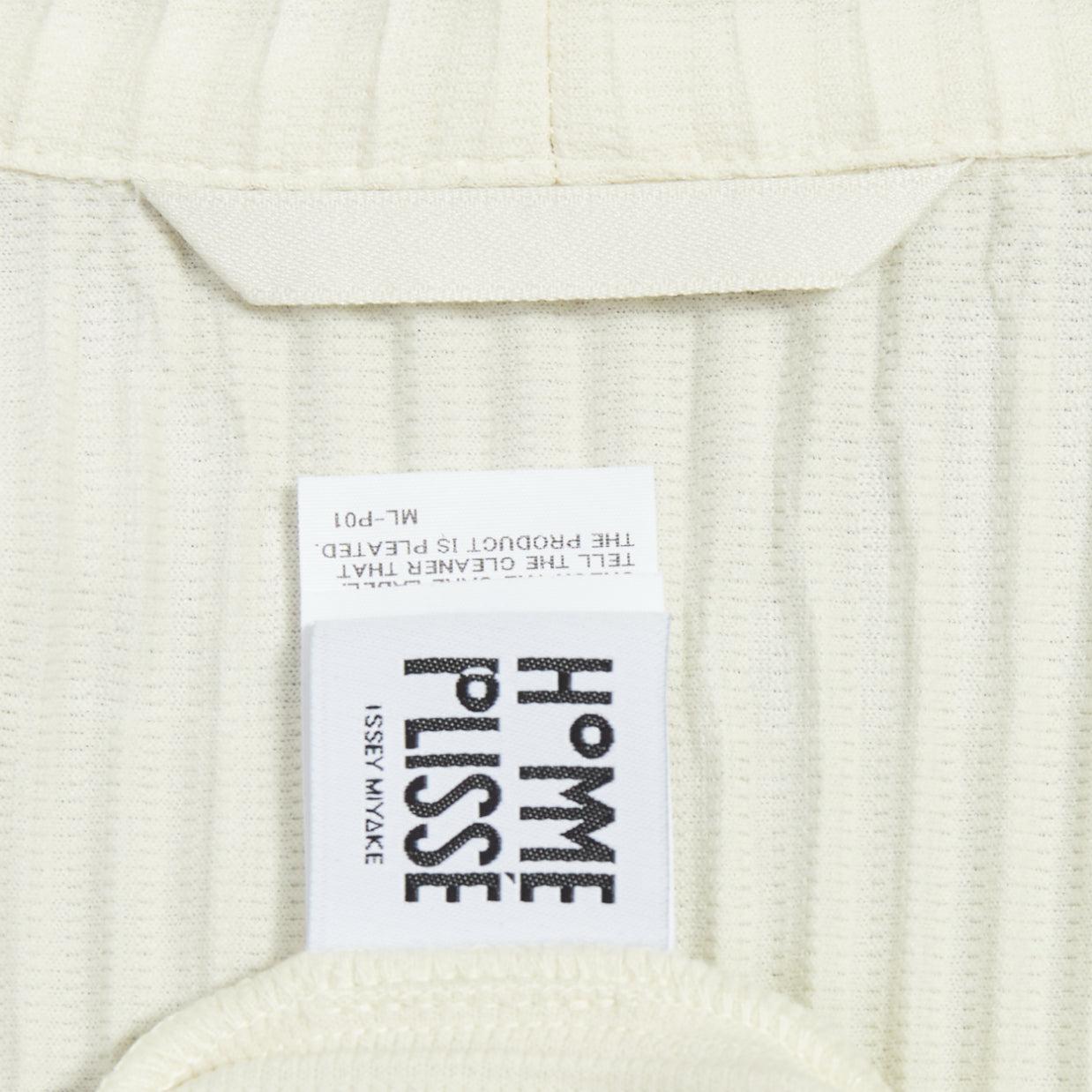 ISSEY MIYAKE Homme Plisse cream pleated zip hooded jacket JP3 L 4