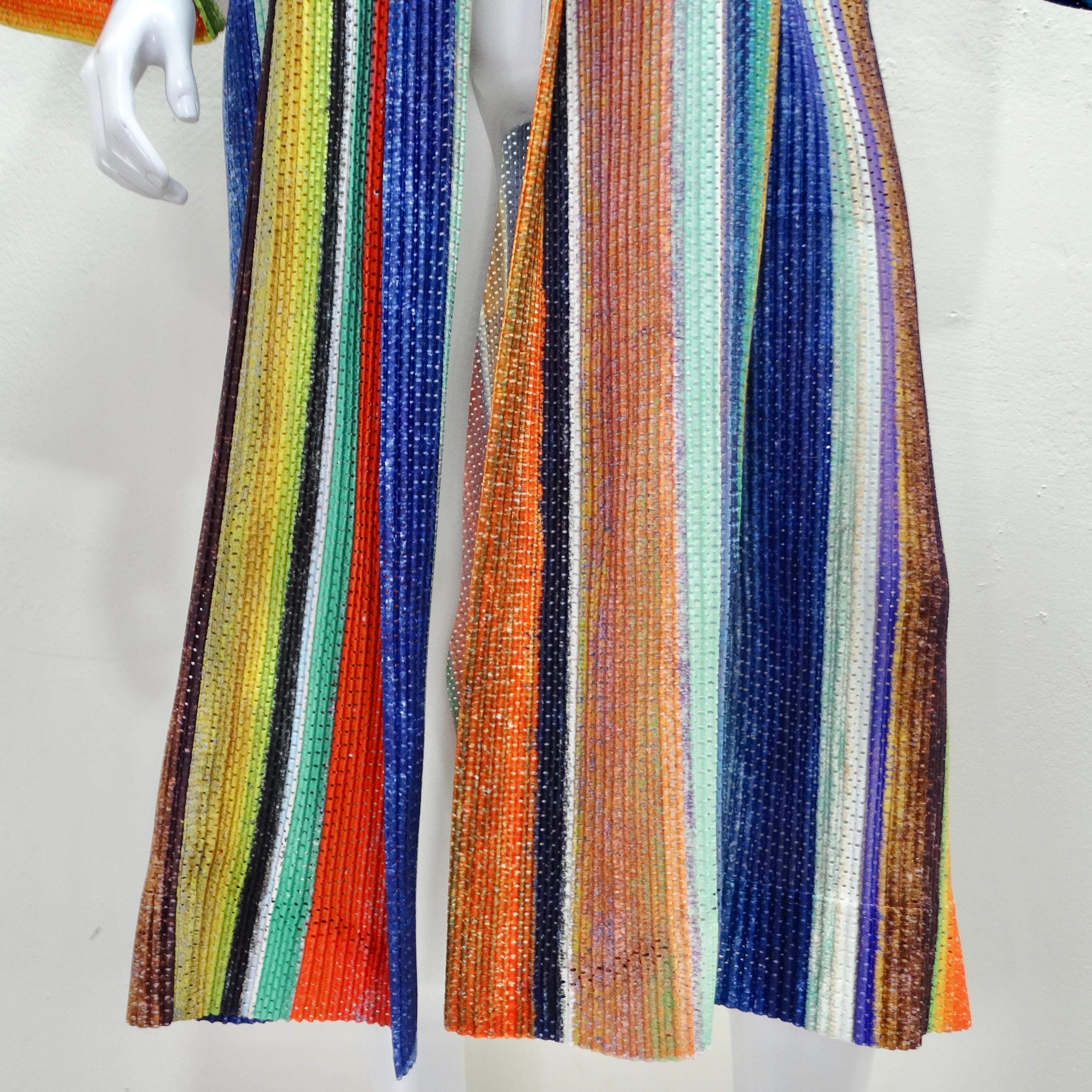 Issey Miyake Homme Manteau Plisse Multicolore Excellent état - En vente à Scottsdale, AZ