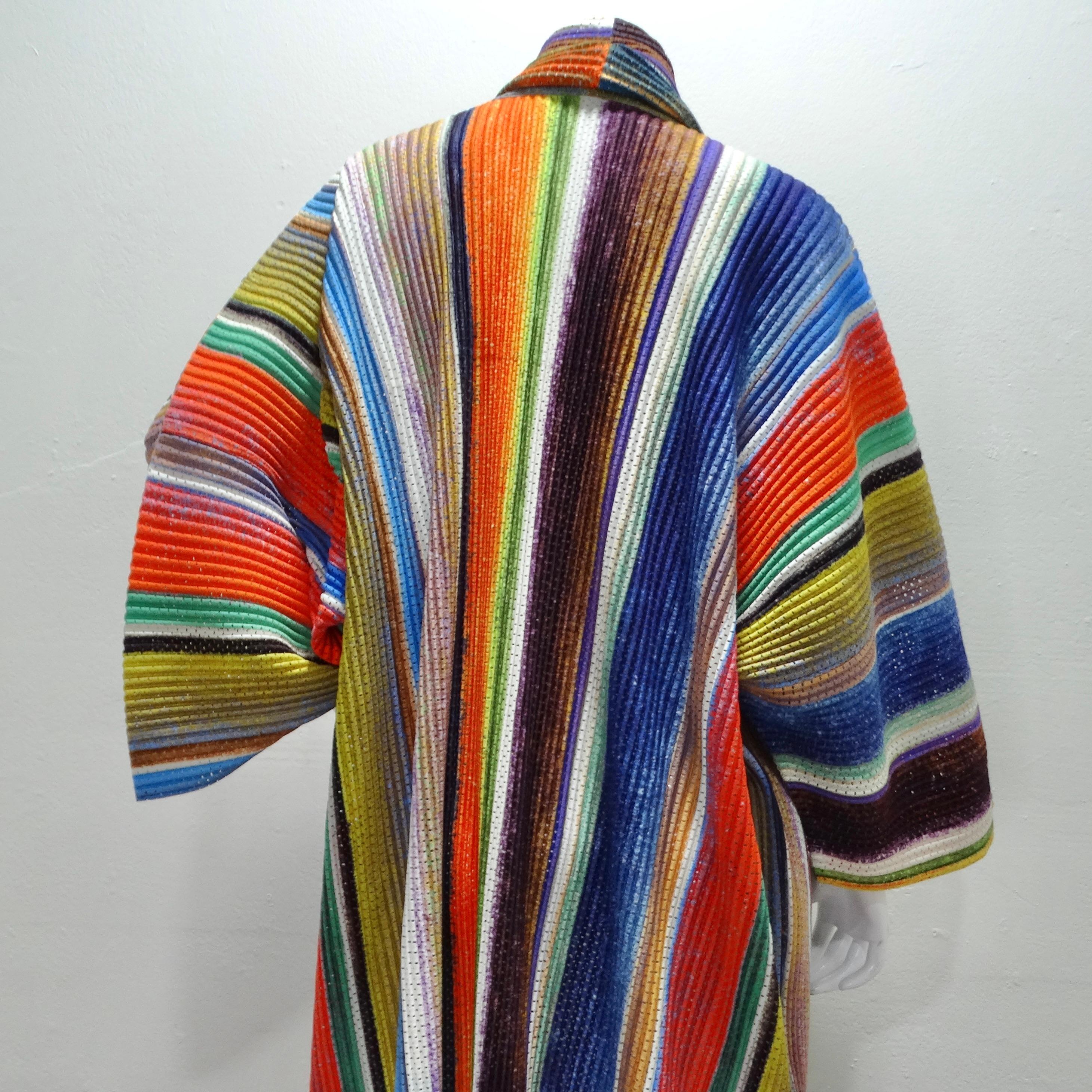 Issey Miyake Homme Plisse Multicolor Coat For Sale 3