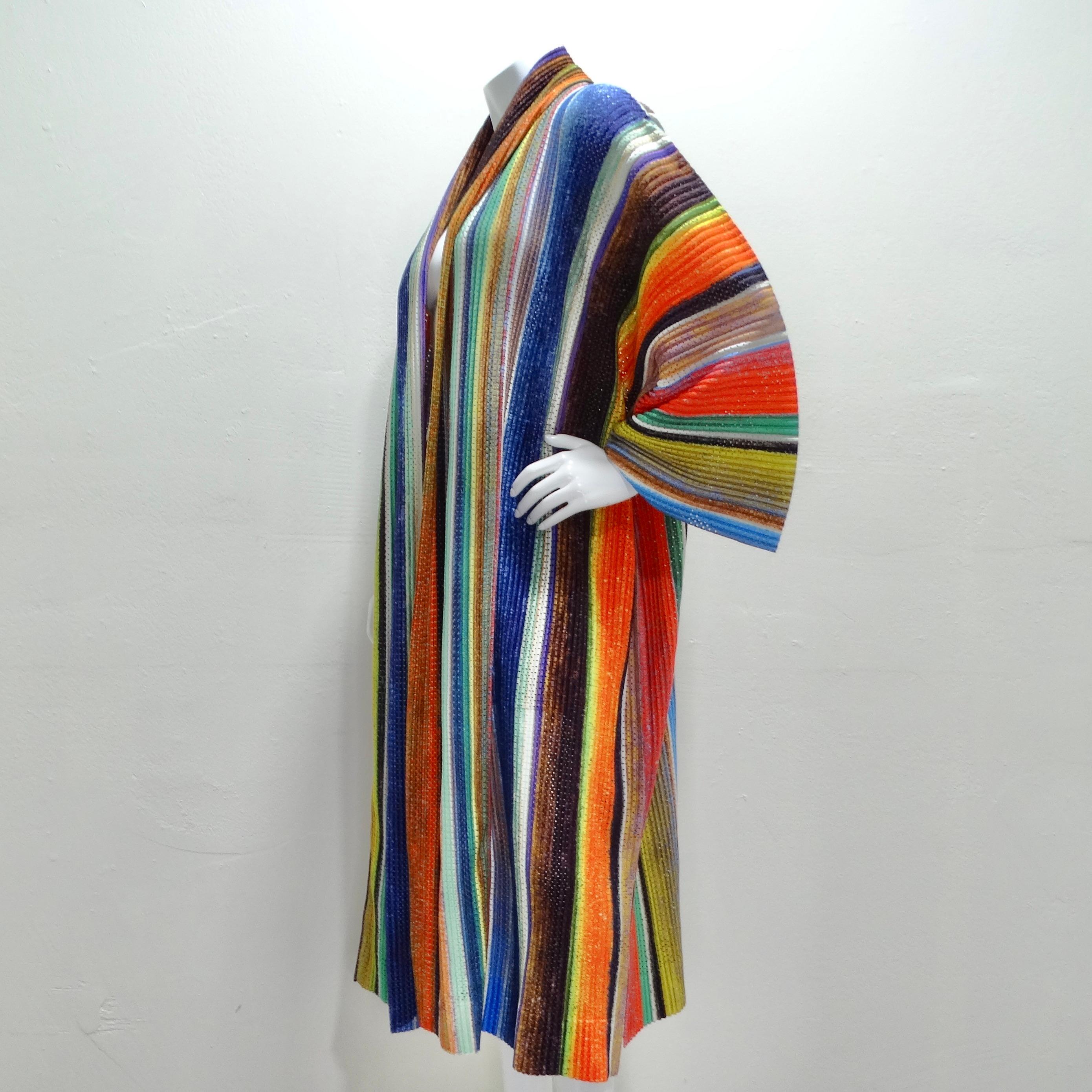 Issey Miyake Homme Plisse Multicolor Coat For Sale 4