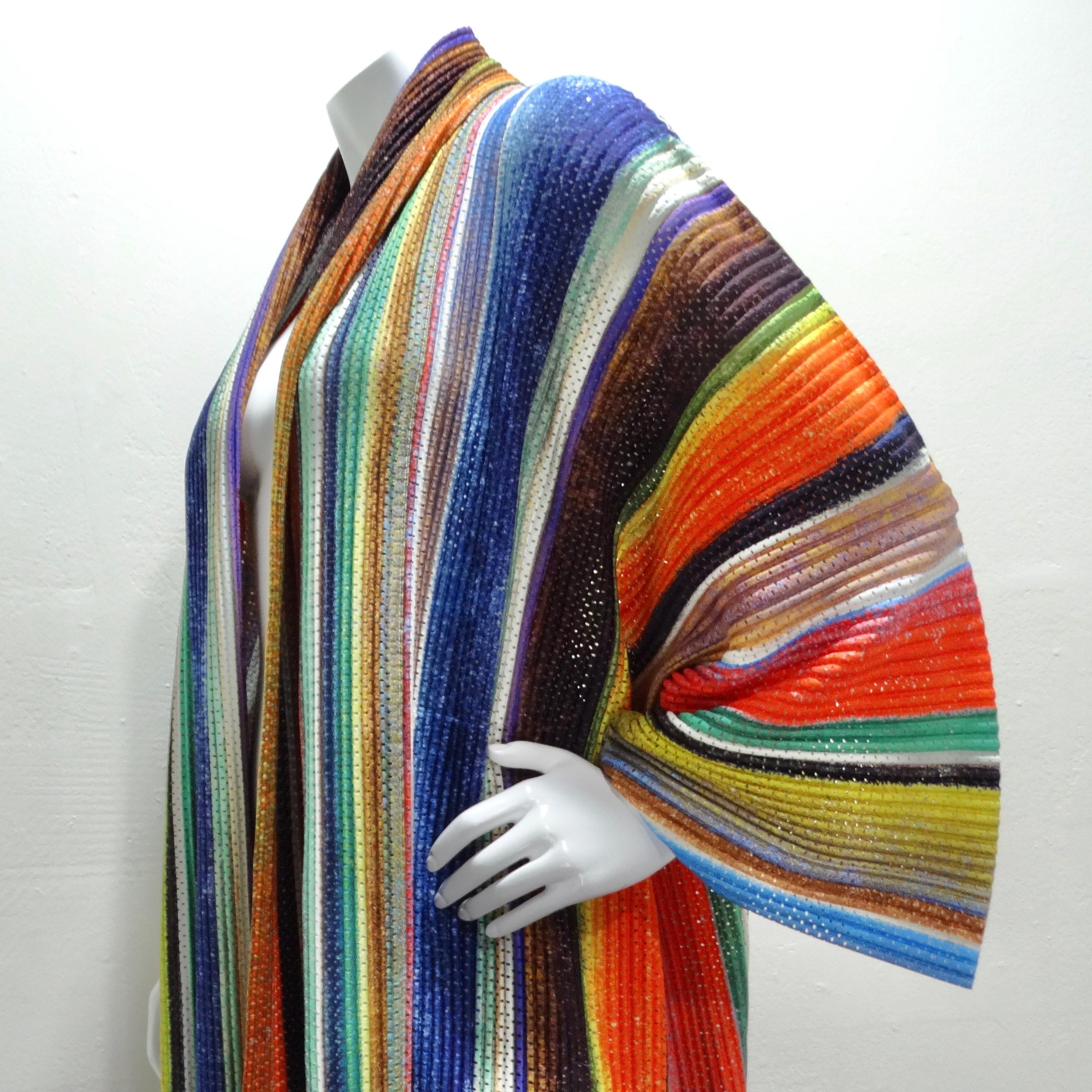 Issey Miyake Homme Plisse Multicolor Coat For Sale 5
