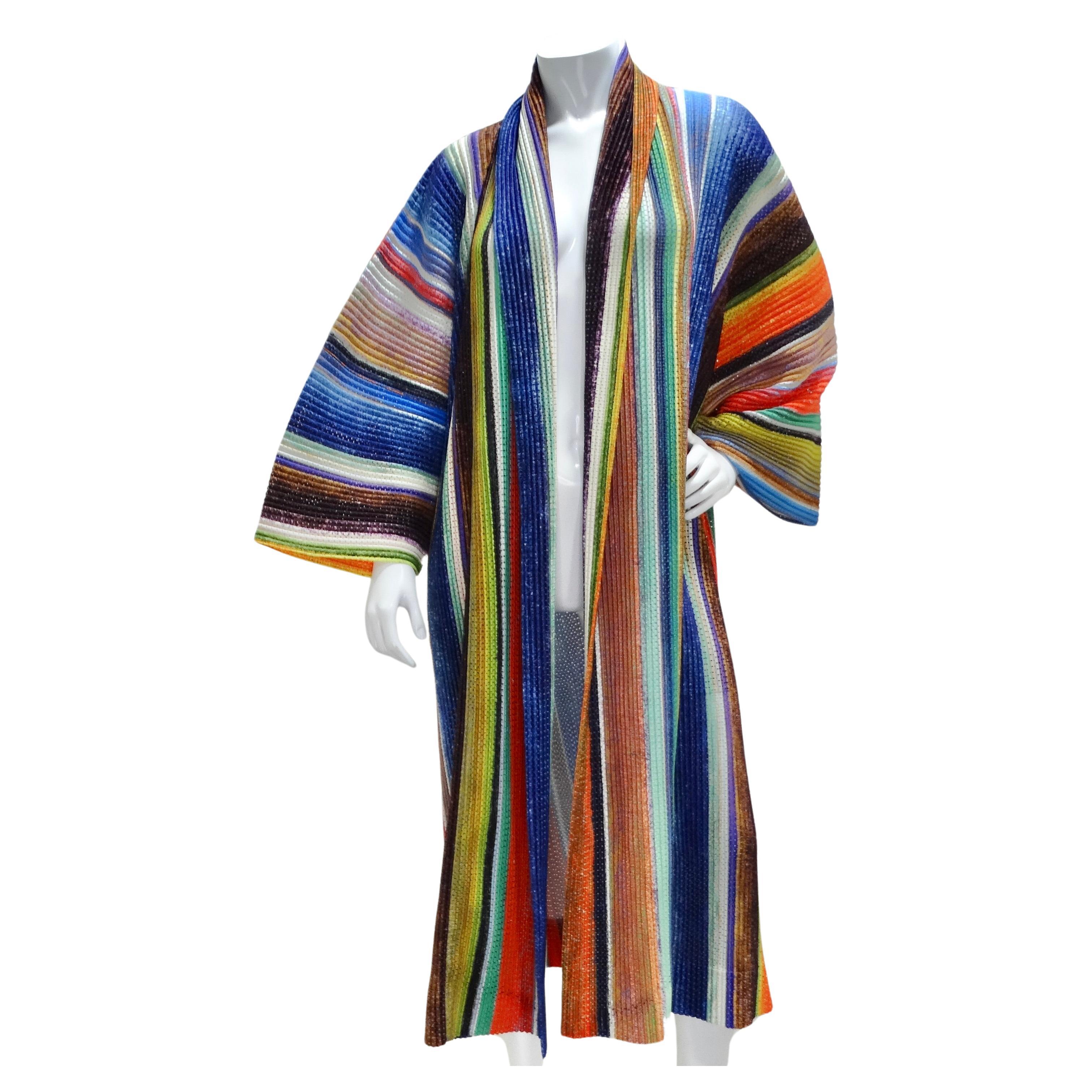 Issey Miyake Homme Plisse Multicolor Coat For Sale