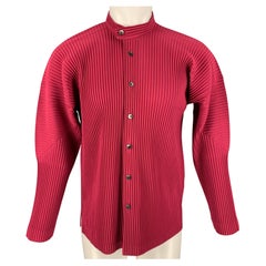 ISSEY MIYAKE HOMME PLISSE Size M Raspberry Pleated Polyester Shirt