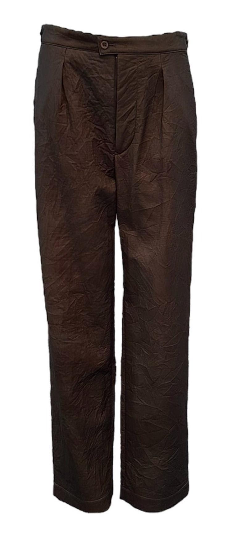 Pantalón con cintura obi marrón iridiscente Issey Miyake, Años 90 en Nuevo estado para la venta en Los Angeles, CA