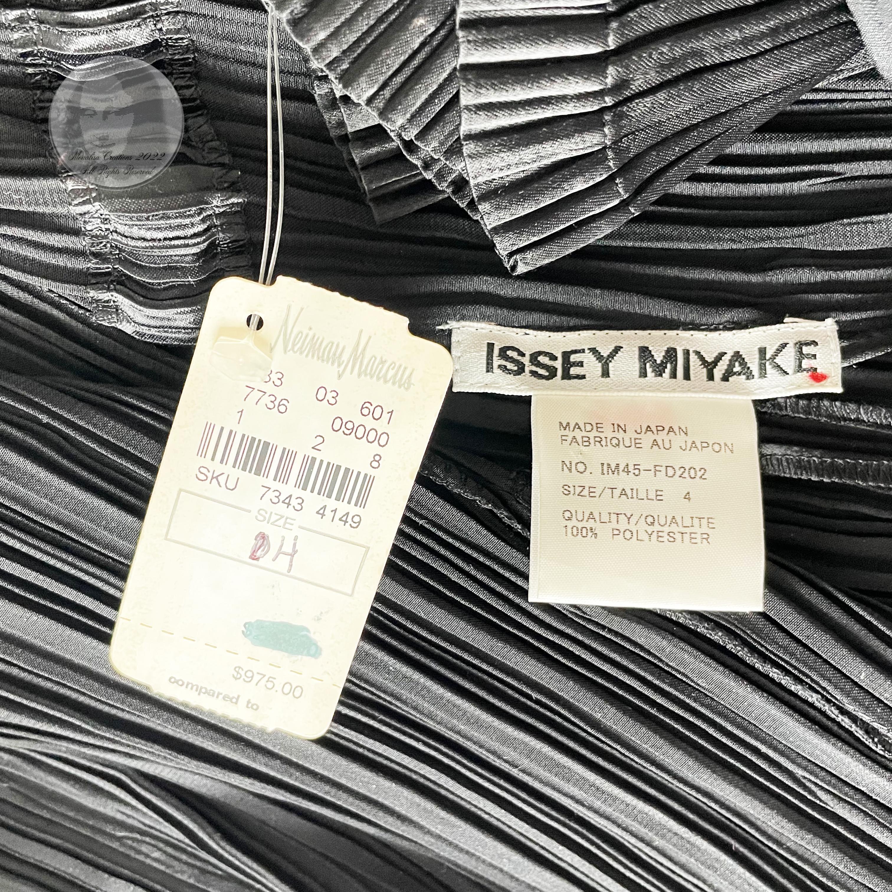 Issey Miyake Jacket Black Pleated Pointed Hem Tails Neiman Marcus NWT NOS 90s  3