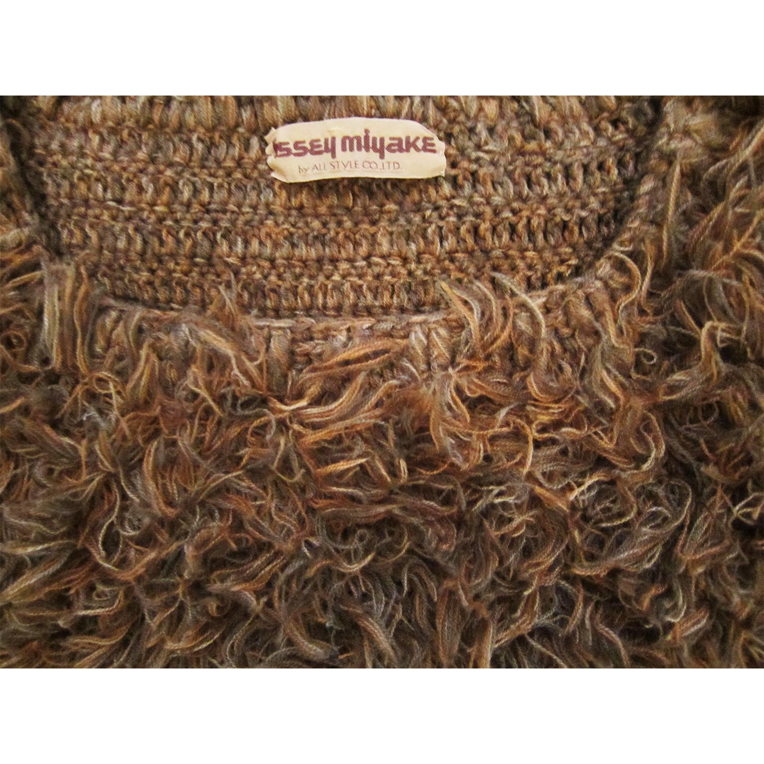 Brown Issey Miyake Jumper Sweater Knit 1980's