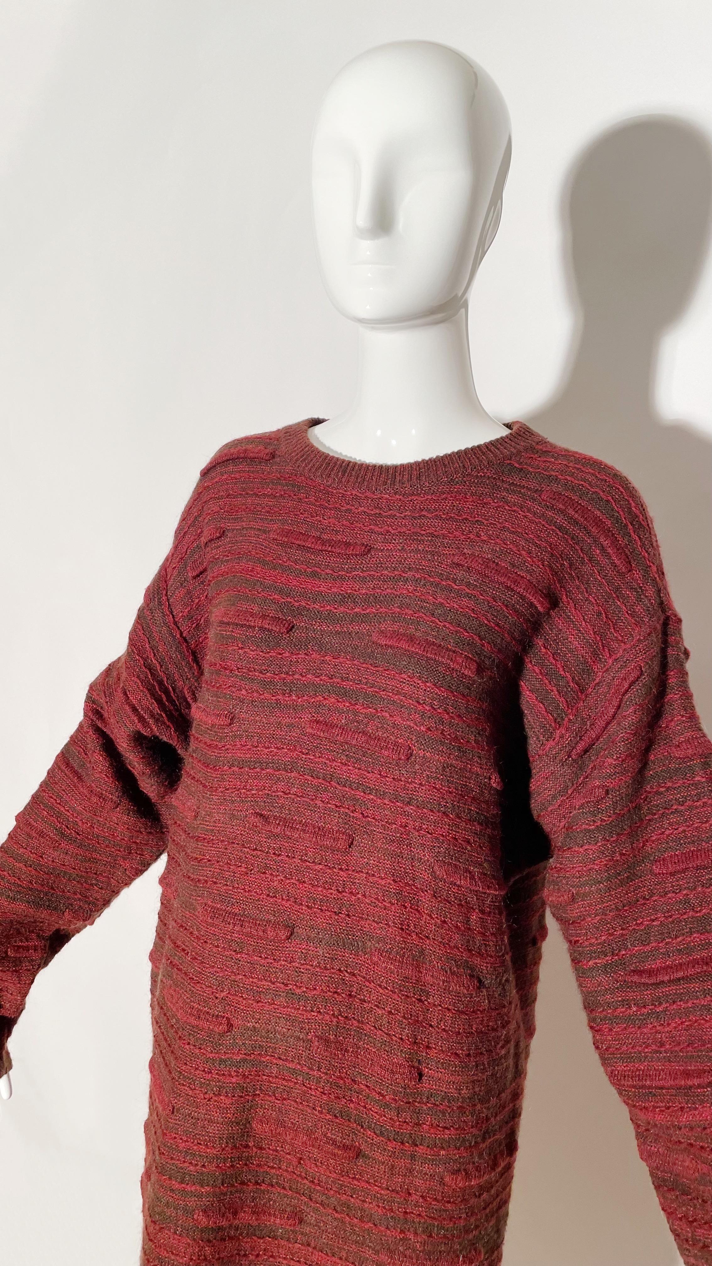 Issey Miyake Pulloverkleid aus Strick  (Rot) im Angebot