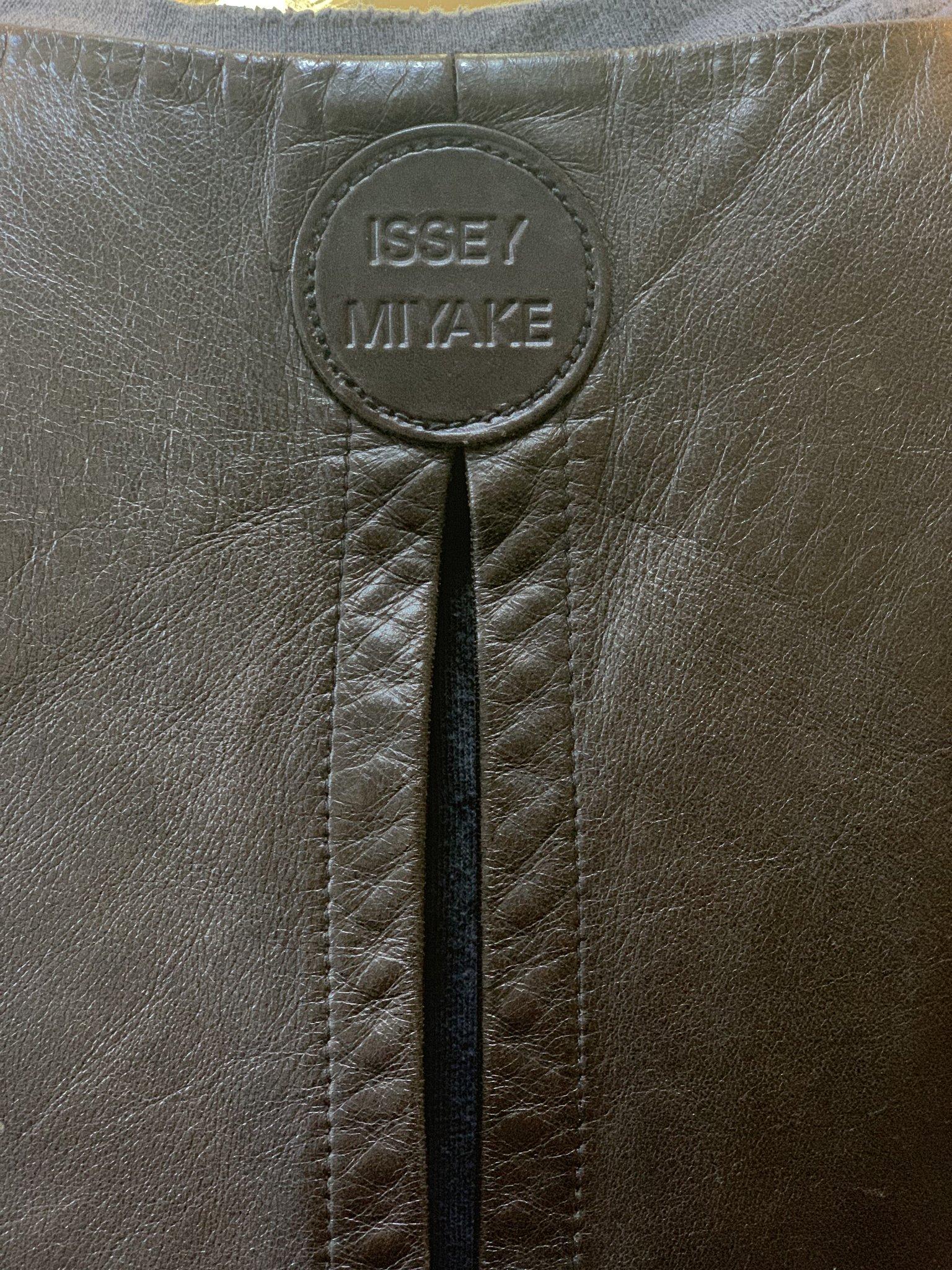 Black Issey Miyake Leather Waistcoat For Sale