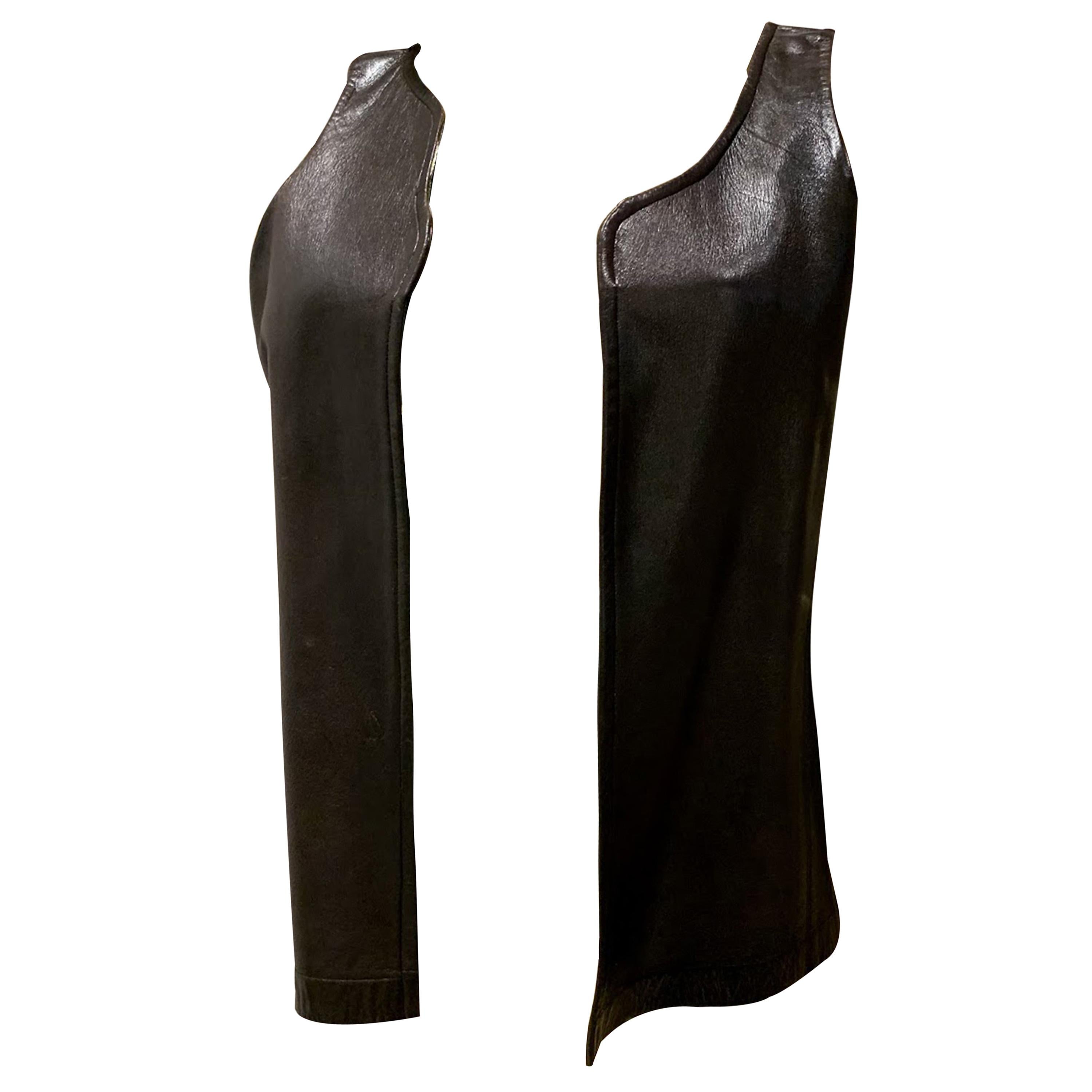 Issey Miyake Leather Waistcoat For Sale
