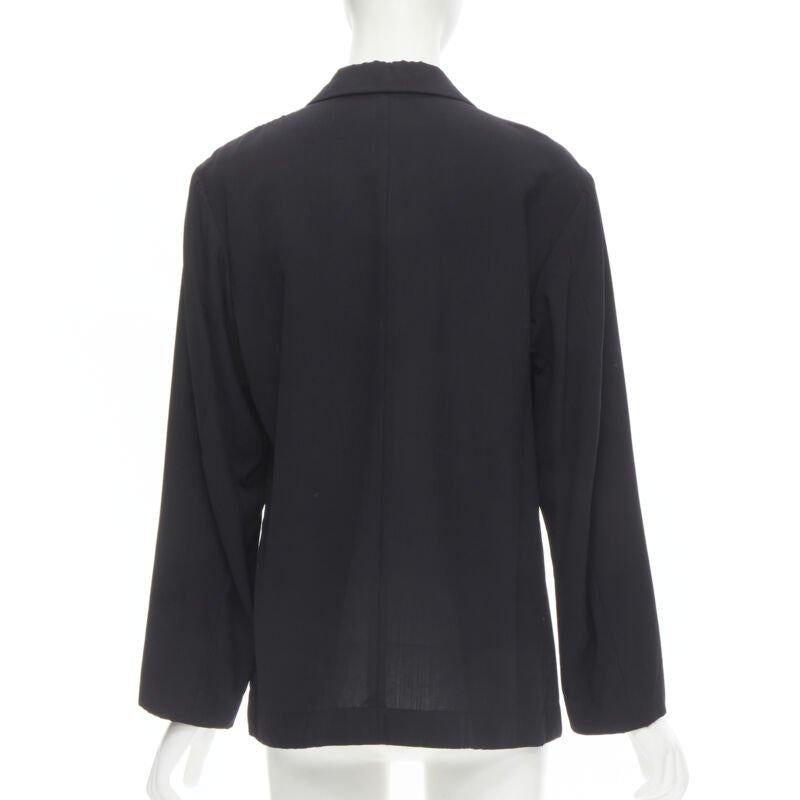 Women's ISSEY MIYAKE lightweight wool nylon flap placket relaxed casual blazer L For Sale