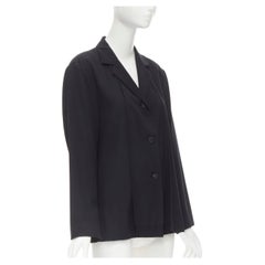 ISSEY MIYAKE blazer décontracté en laine légère et nylon à patte de boutonnage L