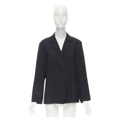 ISSEY MIYAKE blazer décontracté en laine légère et nylon à patte de boutonnage L