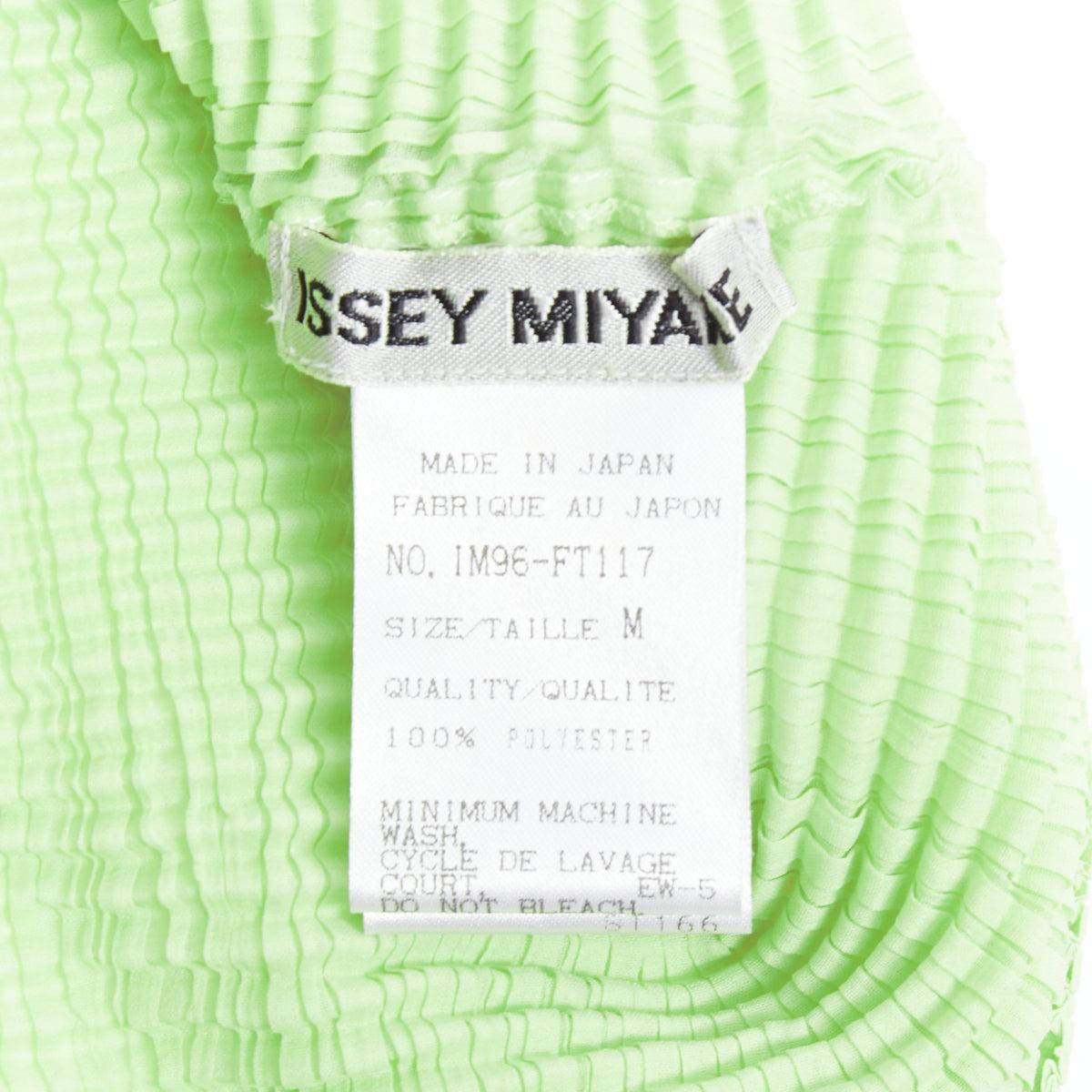 ISSEY MIYAKE lime green crinkle pleated button down top cardigan M 3