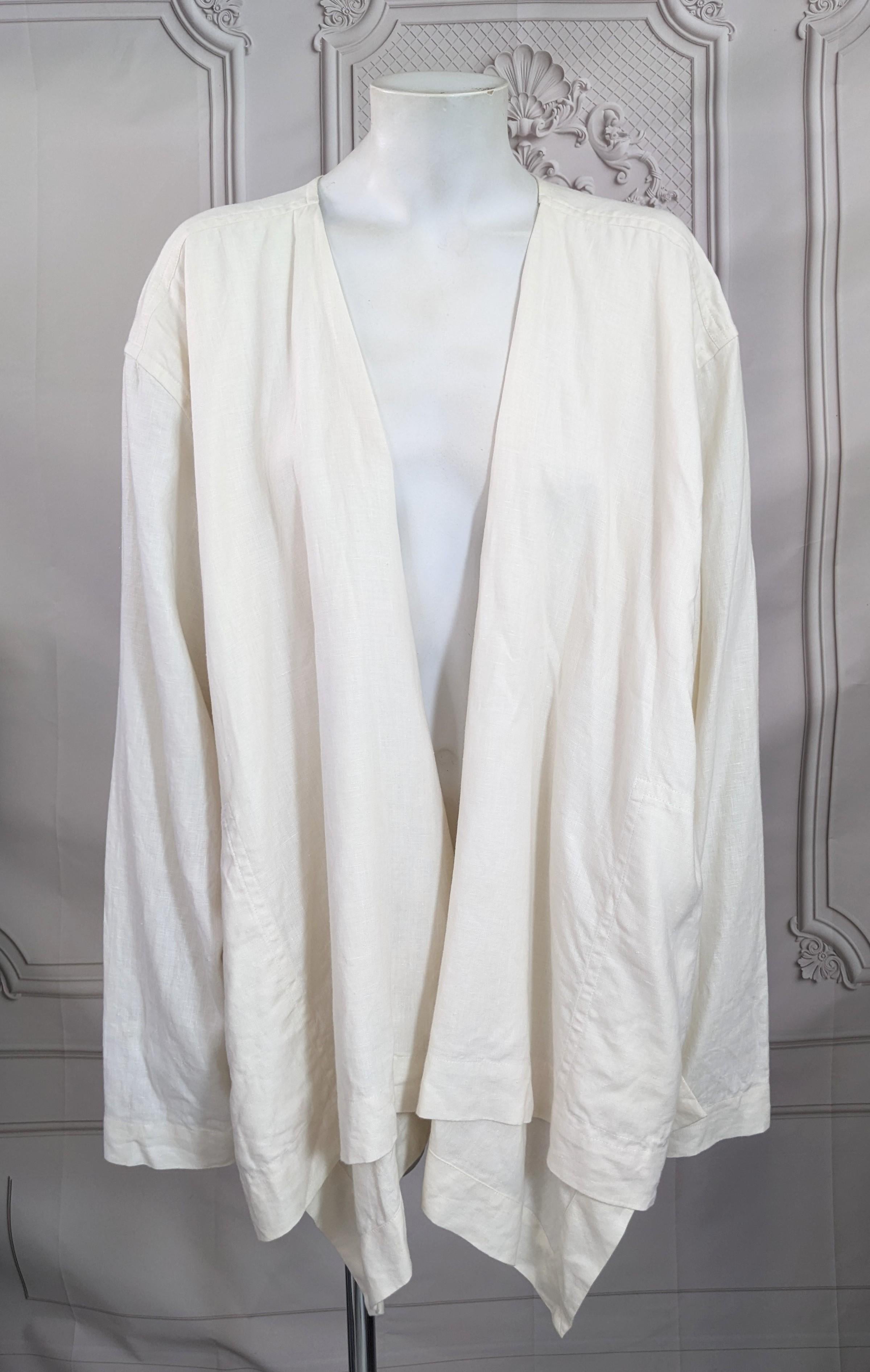 Gray Issey Miyake Linen Fold Front Jacket For Sale